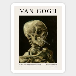 Van Gogh - Skull Of A Skeleton With Burning Cigarette Sticker